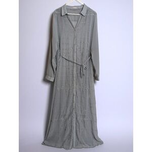 Soft Surroundings Ibiza Maxi Dress LT Georgette Sheer Embroidery Boho Long